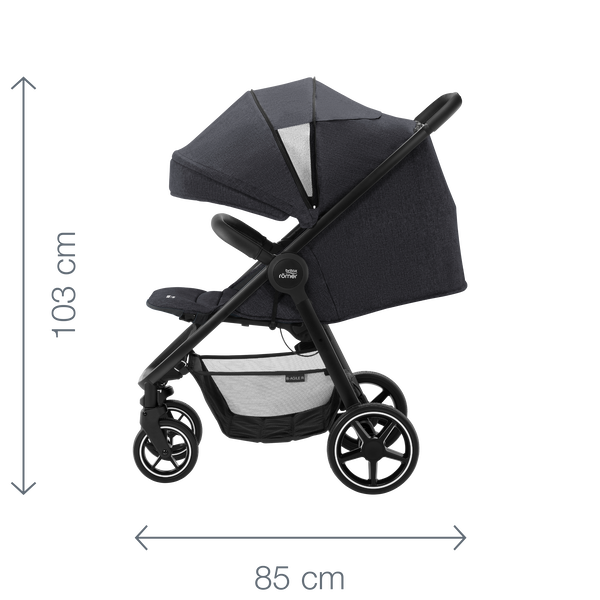 Britax b deals agile stroller dimensions