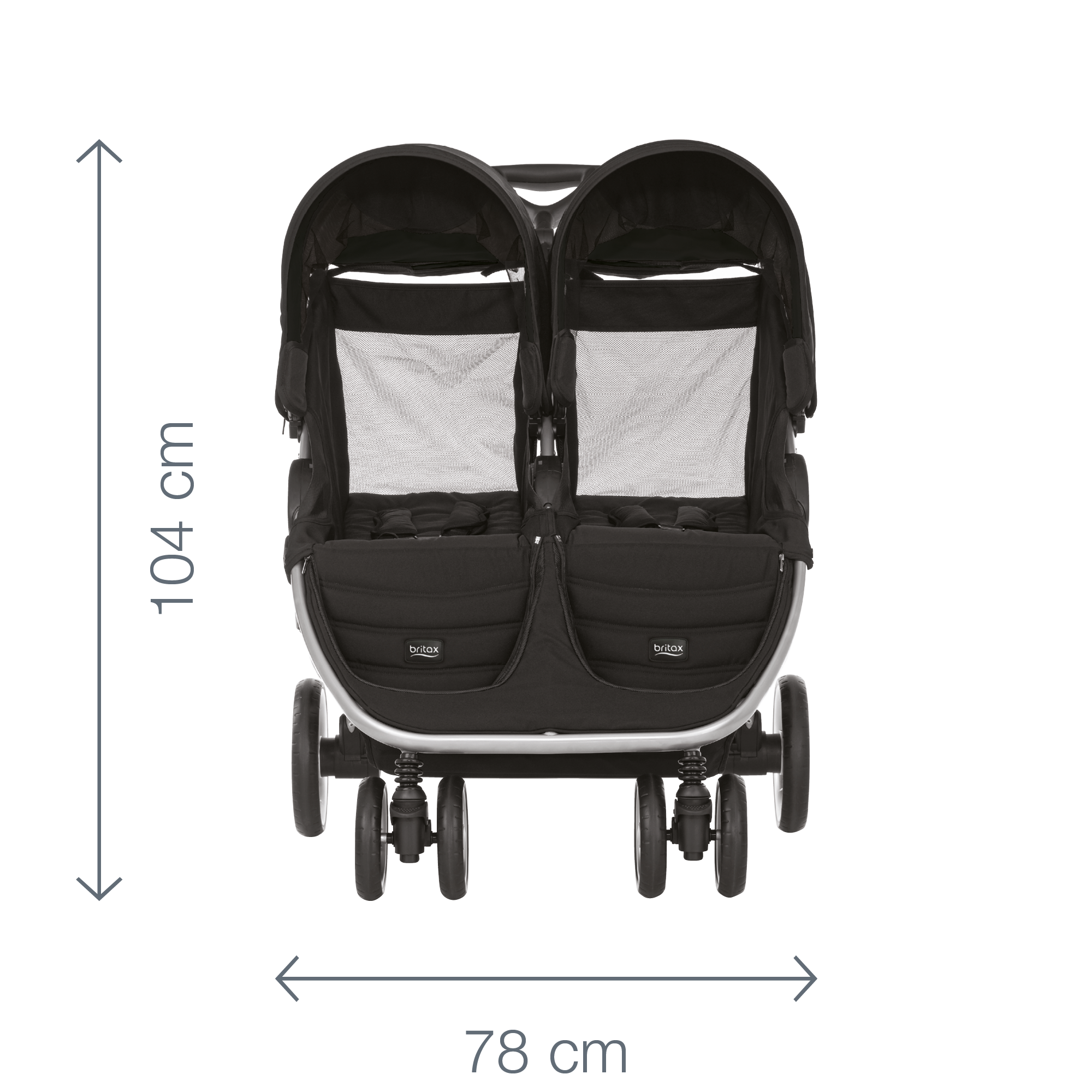 britax b agile double steel grey